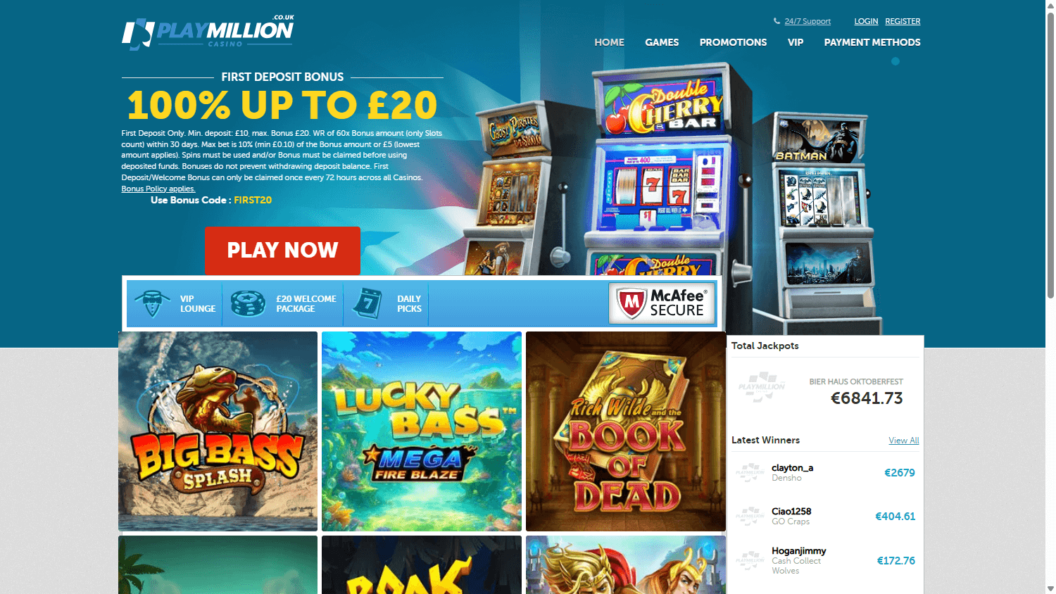 PlayMillion Casino Desktop screenshot